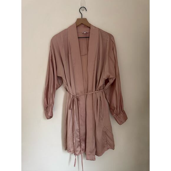 Lunya Good In Bed Washable Silk Kimono Robe - Dusty Rose Pink XS/S - Picture 2 of 8